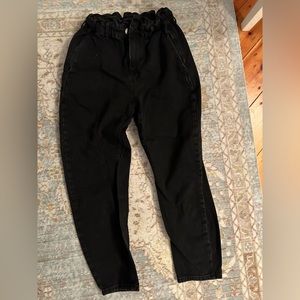 Zara black paper bag pants